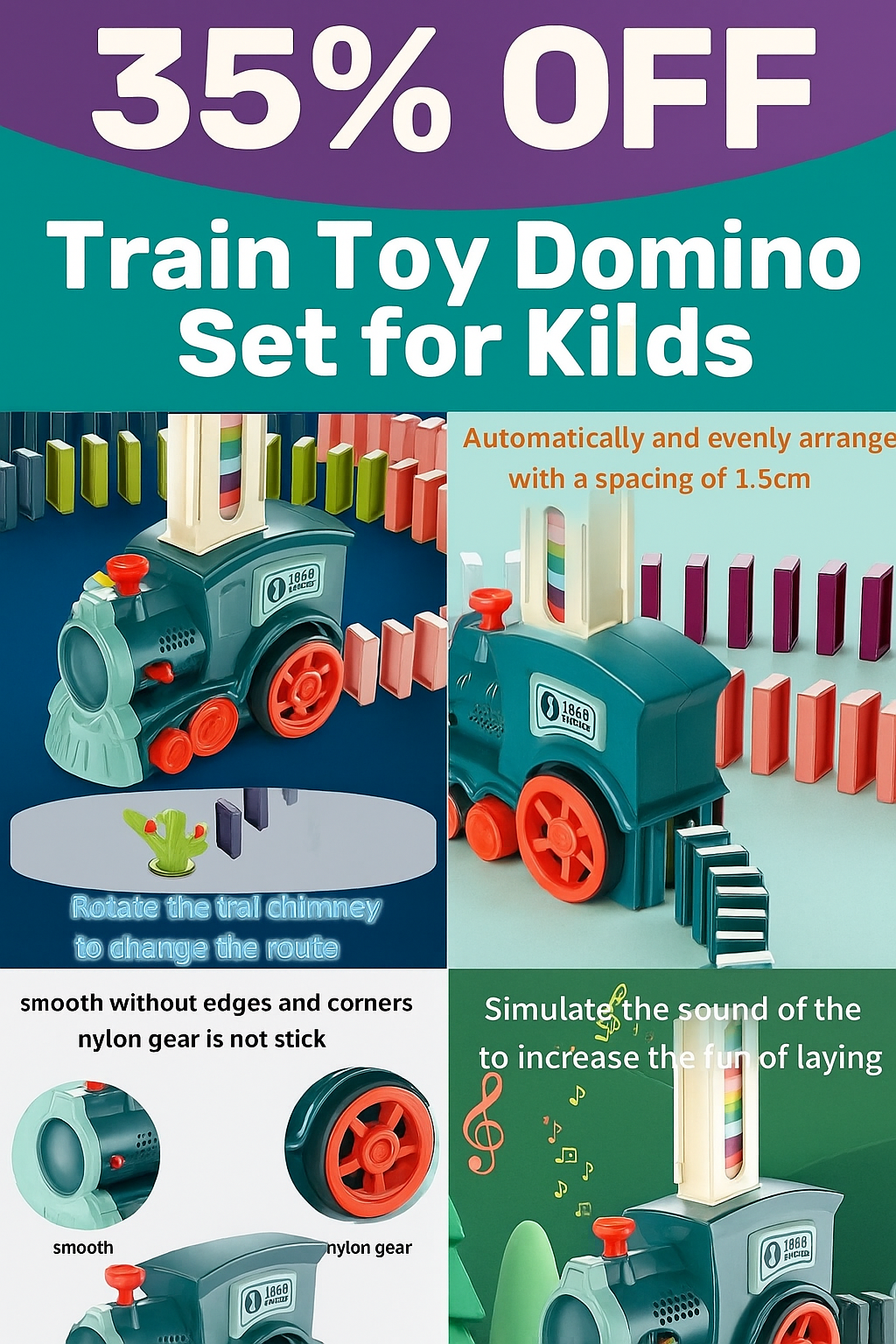 Educational Domino Train Set for Kids – Safe, Fun & Interactive